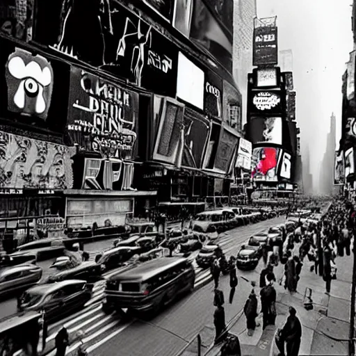 Prompt: atompunk times square