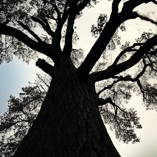 Prompt: hollow oak tree on fire, portrait, intricate, photograph, fog extreme details cinematic masterpiece