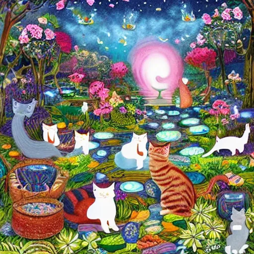 Prompt: cats'paradise,