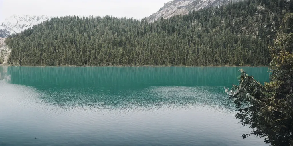 Prompt: lake with black water