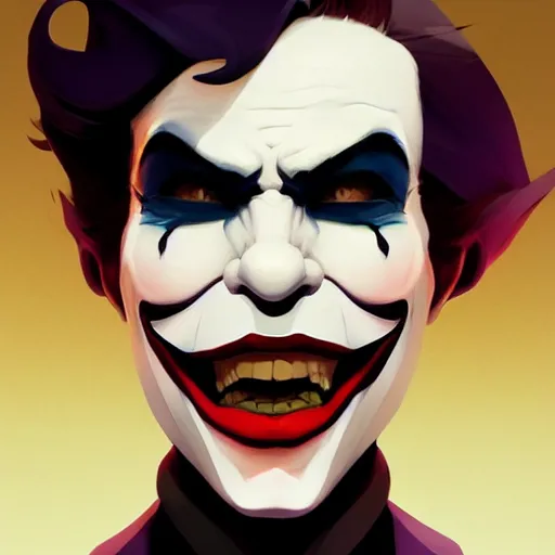 Image similar to face icon stylized minimalist joker, loftis, cory behance hd by jesper ejsing, by rhads, makoto shinkai and lois van baarle, ilya kuvshinov, rossdraws global illumination