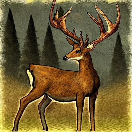 Prompt: deer in the style of dark souls