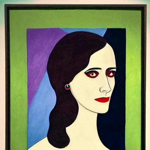 Prompt: eva green portrait, style by kandinsky, art deco, portrait,