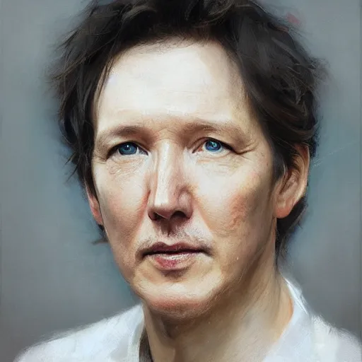 Prompt: andrew mccarthy by ruan jia, portrait