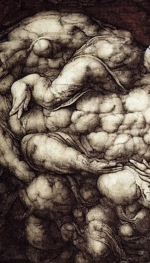 Image similar to The end of an organism, by Leonardo da vinci