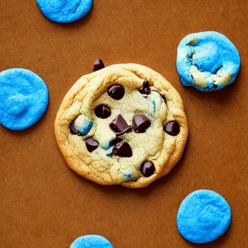 Prompt: blue ( ( ( ( ( chocolate chip cookie ) ) ) ) )