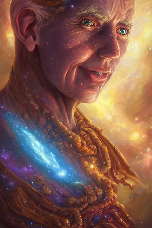 Image similar to beautiful oil painting with high detail of a wise Space ent(Crying Slightly) made of stars and plasma, hybrid from dungeons and dragons and art direction by James Cameron ;by artgerm; wayne reynolds art station; cinematic quality character render; low angle; ultra high quality model; production quality cinema model