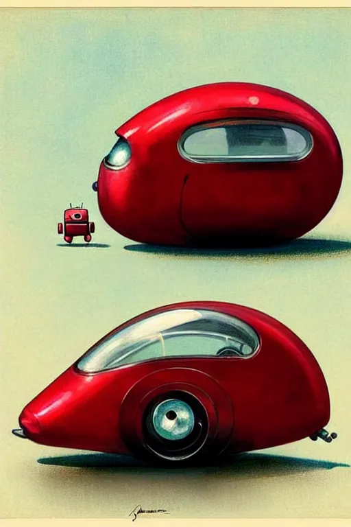 Image similar to ( ( ( ( ( 1 9 5 0 s retro future android robot fat robot mouse wagon. muted colors., ) ) ) ) ) by jean - baptiste monge,!!!!!!!!!!!!!!!!!!!!!!!!! chrome red