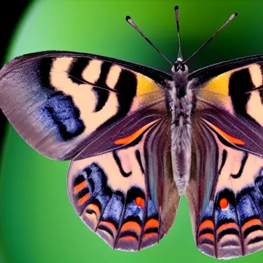 Prompt: a butterfly metaforming into an avocado