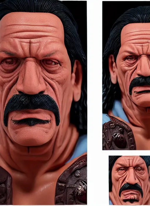 Prompt: danny trejo, an action figure of danny trejo figurine, realistic face, detailed product photo