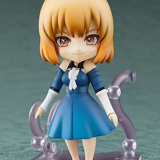 Image similar to an anime nendoroid figurine of Emma Stone, fantasy, figurine, product photo