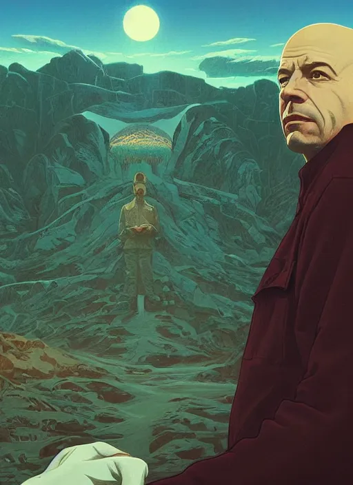 Prompt: Twin Peaks poster artwork by Michael Whelan and Tomer Hanuka, Rendering of Joe Rogan uncovering aliens in scene from Twin Peaks, full of details, by Makoto Shinkai and thomas kinkade, Matte painting, trending on artstation and unreal engine