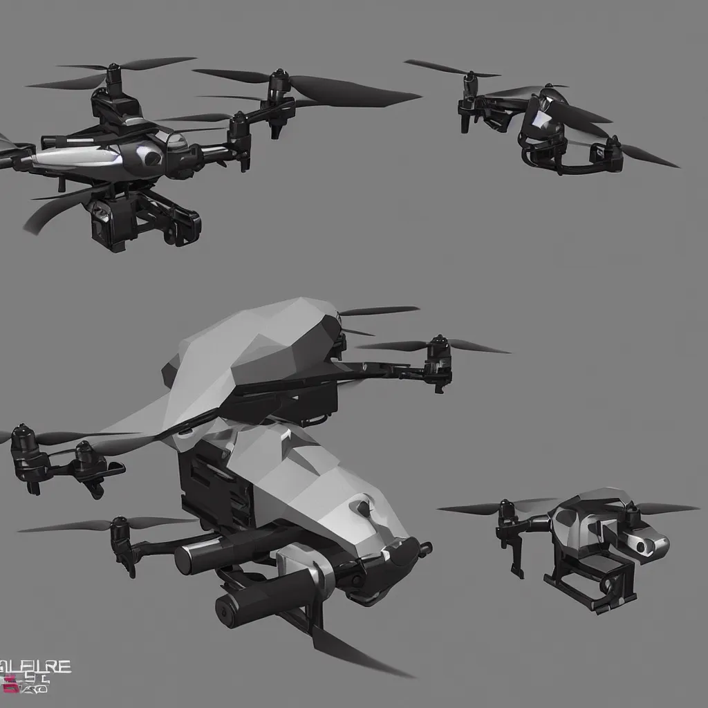 Image similar to small police drone with antigravity engine, retrofuture, cyberpunk photorealistic, artstation, low poly