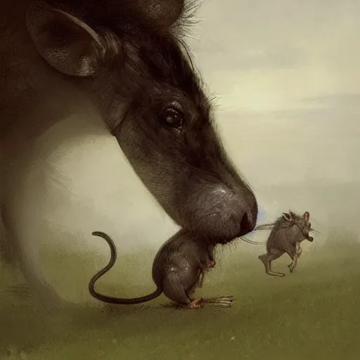 Image similar to hybrid of mouse and horse and rat, half horse - half mouse, digital art fantasy art, art by george stubbs, jakub rozalski