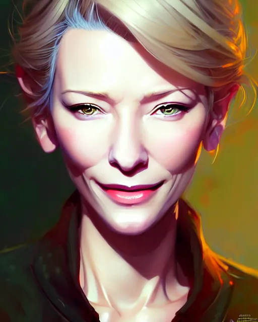 Image similar to cate blanchett, portrait shinkai makoto studio ghibli studio key hideaki anno sakimichan stanley artgerm lau rossdraws james jean marc simonetti elegant highly detailed digital painting artstation pixiv