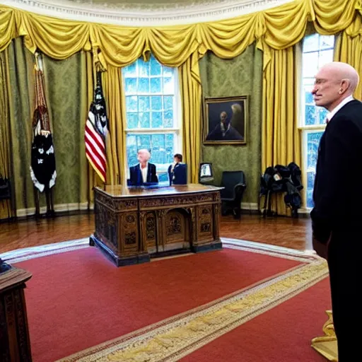 Image similar to president gollum giving a speech in the oval office