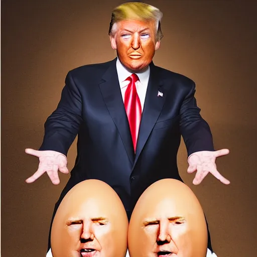 Image similar to Donald Trump in an eggshell photographed by Anne Geddes