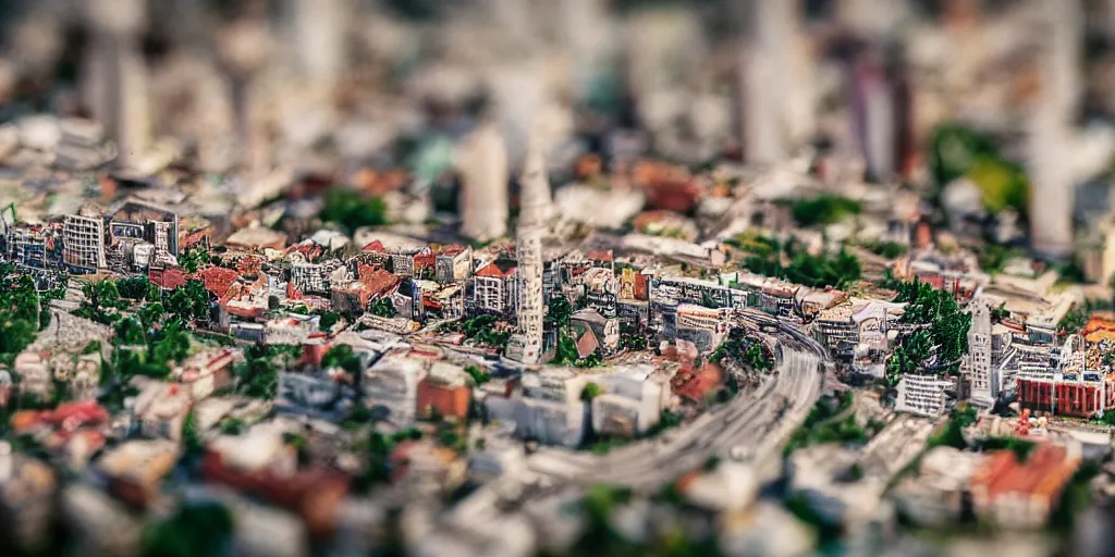 Prompt: a miniature diorama of downtown istambul, macro photography