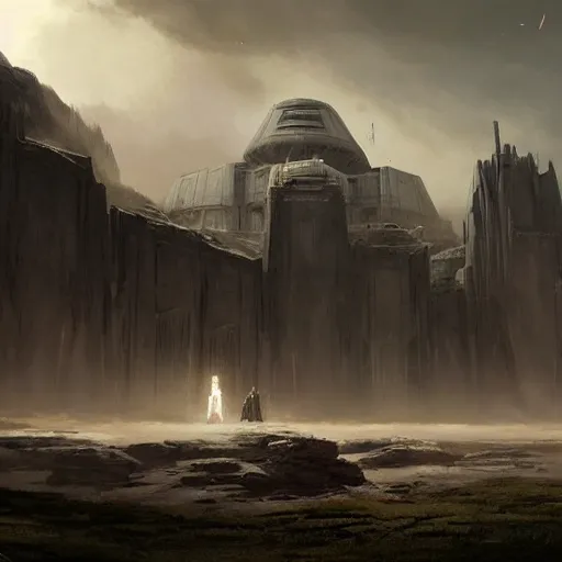 Prompt: star wars concept art by greg rutkowski, a palatial and imposing jedi temple in the middle of a highland landscape, enigmatic atmosphere, beautiful and cinematic lighting, artstation hq.