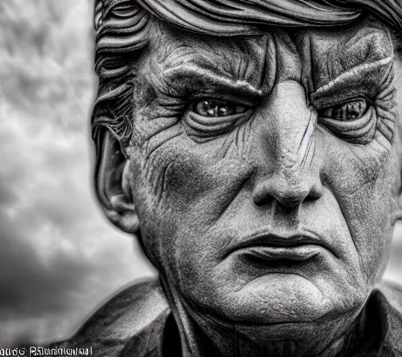 Prompt: award winning 5 5 mm close up portrait photo of trump with a half biomechanical cybernetic face, in a park by luis royo. soft light. sony a 7 r iv