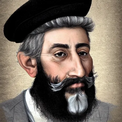 Prompt: a jewish rabbi,, long peyot, sideburns, grey beard, high quality portrait, trending on artstation