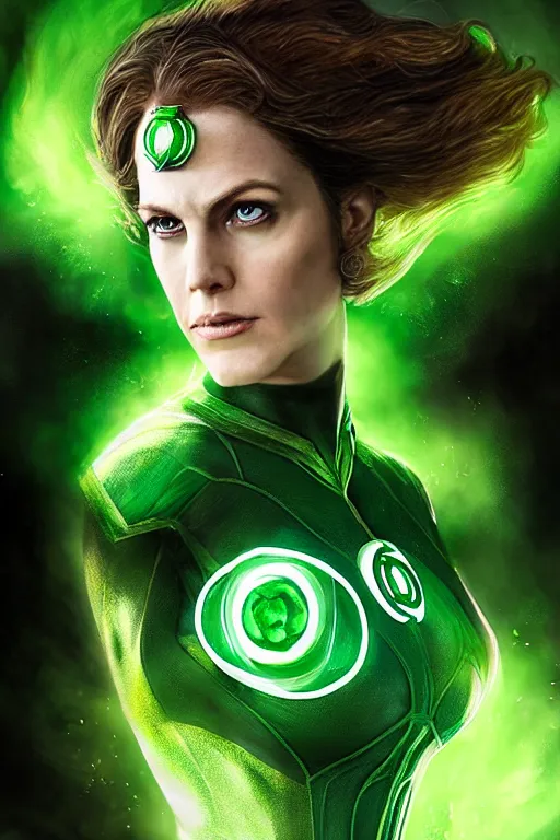 Image similar to Majestic and regal portrait of a female green lantern, DC Universe, intricate, epic, elegant, menacing, fantasy, highly detailed, digital painting, hard focus, beautiful volumetric lighting, epic light, ultra detailed, Horror, souls, ghosts, smoke by Leesha Hannigan, Ross Tran, Thierry Doizon, Kai Carpenter, Ignacio Fernández Ríos