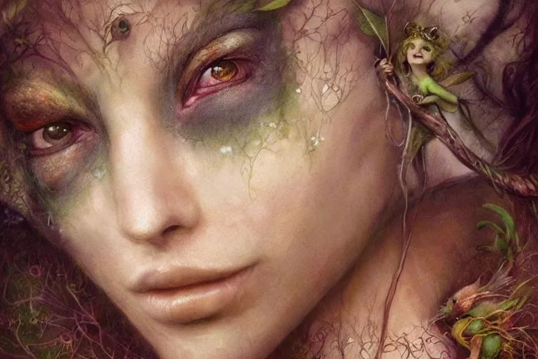 Prompt: dryad by brian froud, perfect face, accompanied by a cute feathered mouse, cinematic, stunning, highly detailed, digital painting, artstation, smooth, hard focus, illustration, art by jessica rossier and brian froud