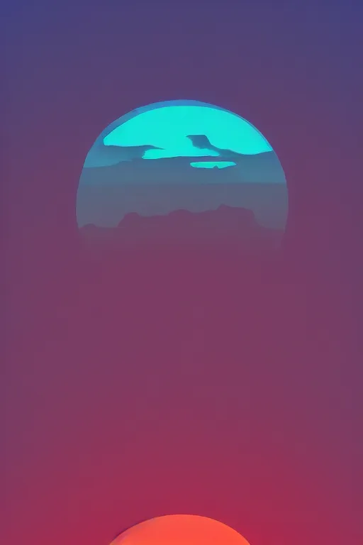 Image similar to a beautiful sunset, 2d minimalist vector art, high contrast neon cyberpunk palette, hd phone wallpaper