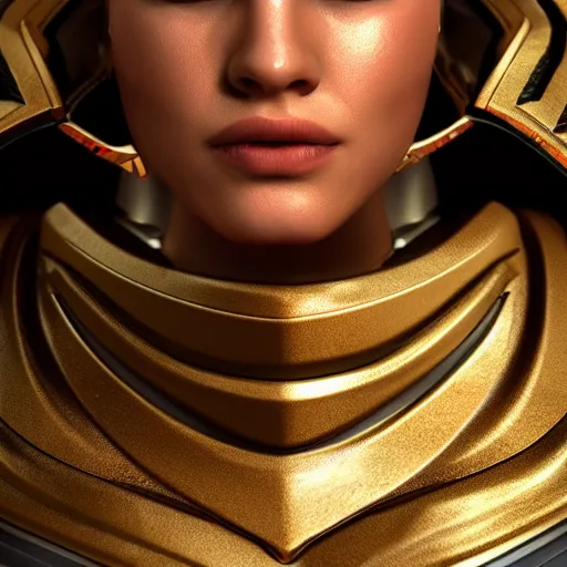 Prompt: a woman hero in a themed futuristic metal suit, super hero, armor, sleek, beautiful face, cinematic pose, sci - fi, egypt themed art, photorealistic, 8 k