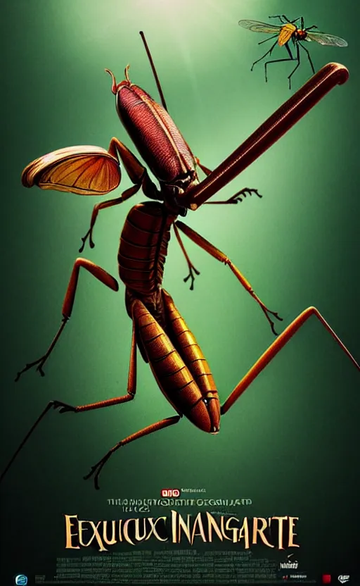 Image similar to exquisite imaginative creature poster art, like a bug, like a mantis, movie art, by lucusfilm, weta studio, 8 k, denoised, music poster