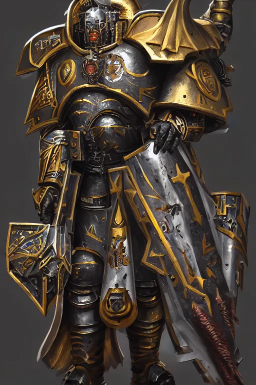 Image similar to armor portrait heros warhammer 4 0 k horus heresy fanart - the primarchs emperor by johannes helgeson animated with vfx concept artist & illustrator global illumination ray tracing hdr fanart arstation zbrush central hardmesh 8 k octane renderer comics stylized