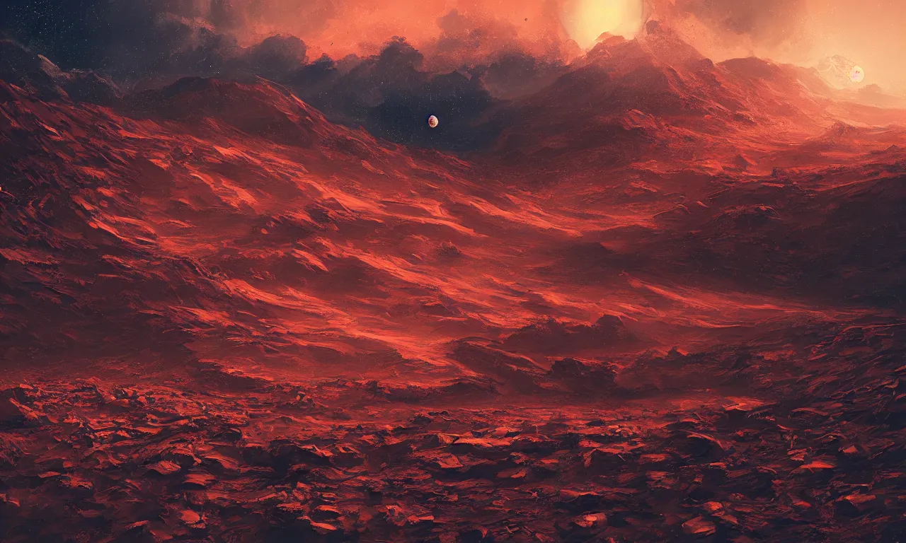 Image similar to mars and moon ground by alena aenami artworks in 4 k