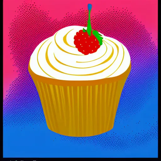 Image similar to colourful cupcake, vector style, no background