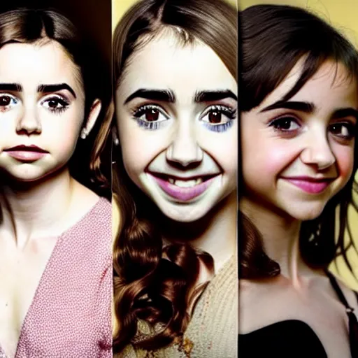 Image similar to beautiful portrait of a combination of tanya reynolds, lily collins, isabela moner, zoe kazan, natalia dyer