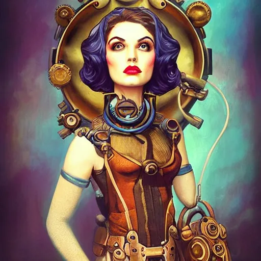 Image similar to Underwater Steampunk Bioshock portrait, Pixar style, by Tristan Eaton Stanley Artgerm and Tom Bagshaw.