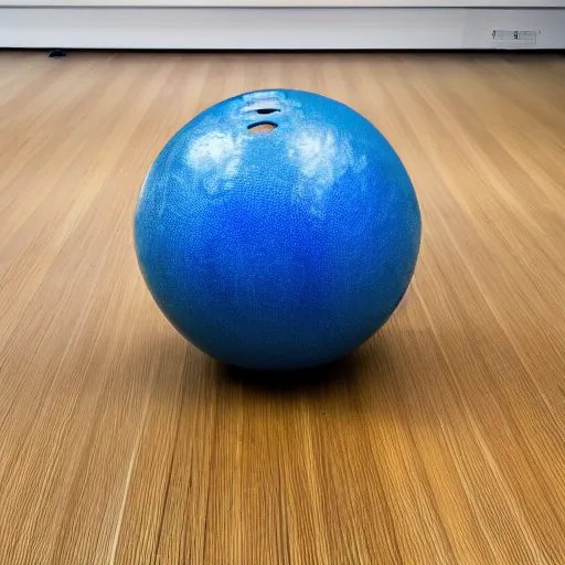 Prompt: blue bowling ball