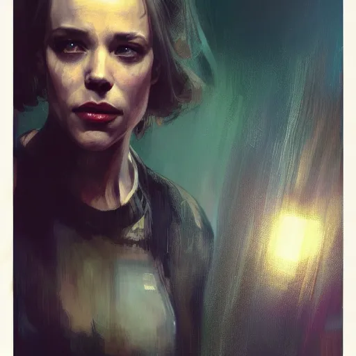 Image similar to rachel mcadams, hyperrealistic portrait, bladerunner street, art of elysium by jeremy mann and alphonse mucha, fantasy art, photo realistic, dynamic lighting, artstation, poster, volumetric lighting, very detailed face, 4 k, award winning