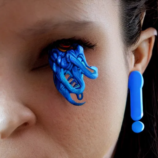 Prompt: demogorgon wearing blue earrings