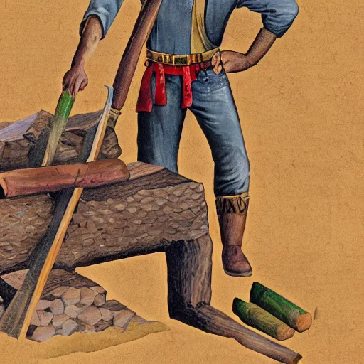 Image similar to lumberjack in an egyptian pit