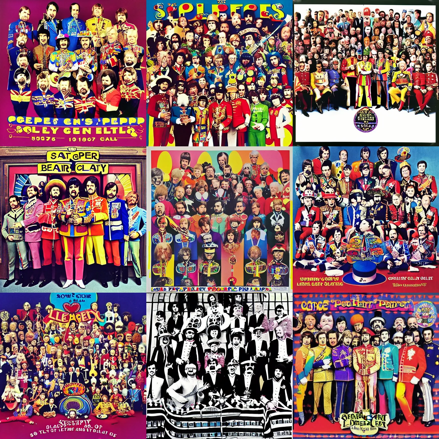 Prompt: sgt pepper's lonely hearts club band ( 1 9 6 7 ), album cover