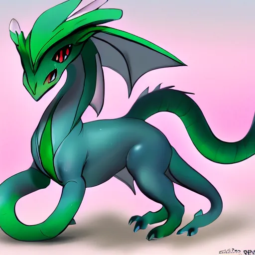 Image similar to concept art of a cute Jade dragon, trending on pixiv