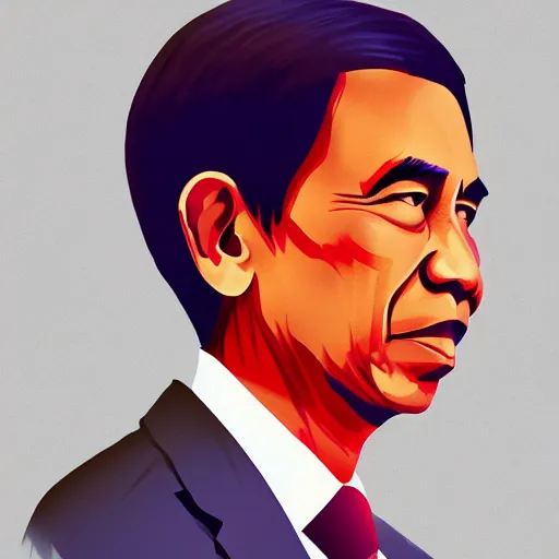 Image similar to jokowi in WPAP style, behance,artstation