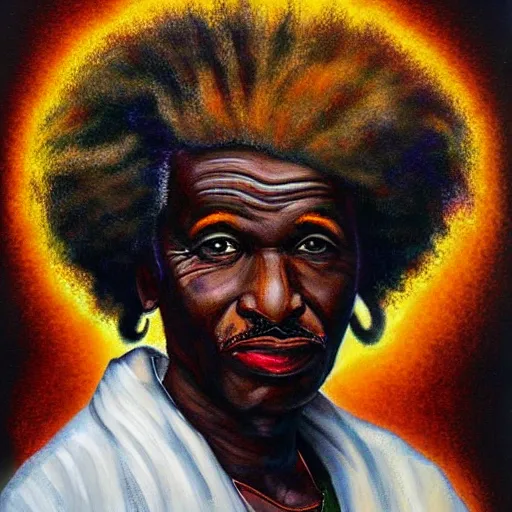 Prompt: senegalese einstein portrait