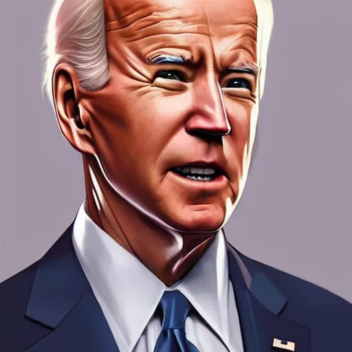 Prompt: Joe Biden, elegant, ultra highly detailed, digital painting, smooth, sharp focus, artstation, pixiv, art by Ina Wong, Bo Chen, artgerm, rossdraws, sakimichan