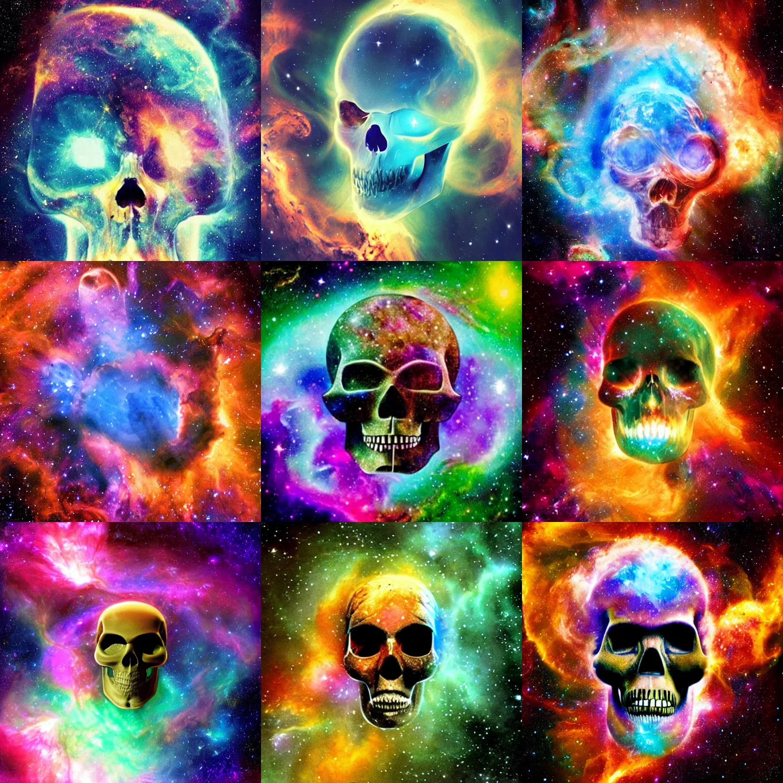 Prompt: intergalactic cosmic skull nebula