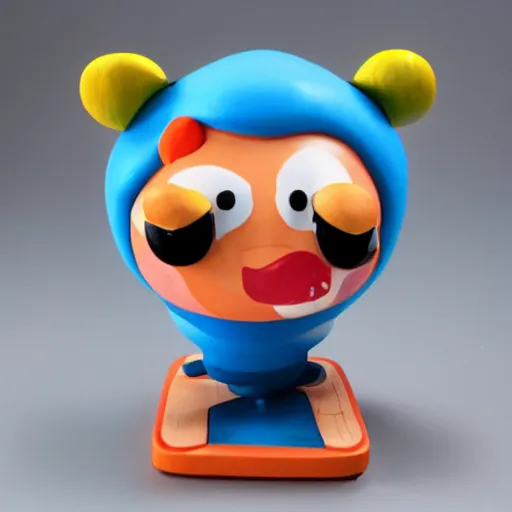 Prompt: cartoon cutie sculpture toy on display