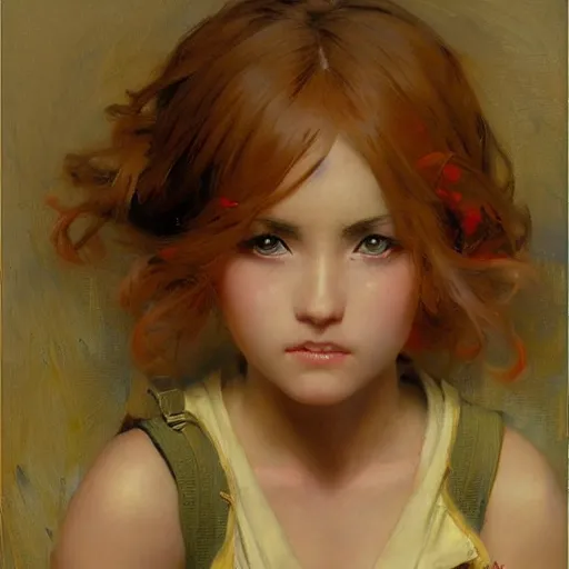 Image similar to detailed portrait of pouting anime girl, painting by gaston bussiere, craig mullins, j. c. leyendecker