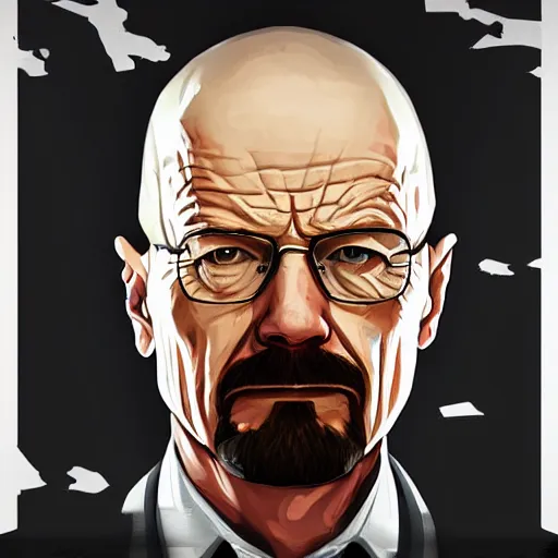Prompt: Walter White in GTA V, cover art by Stephen Bliss, artstation, no text
