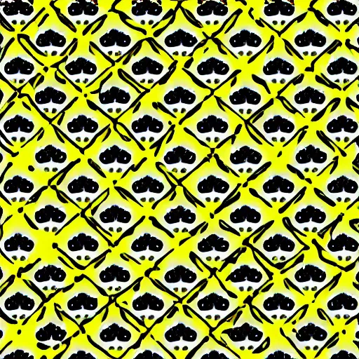 Prompt: repeating pattern black with yellow dots