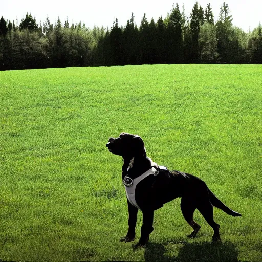 Image similar to rover the dog from windows xp, happy
